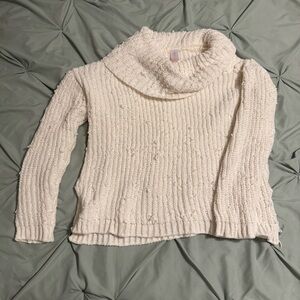 No Boundaries Off-White Cowl Neck Sweater